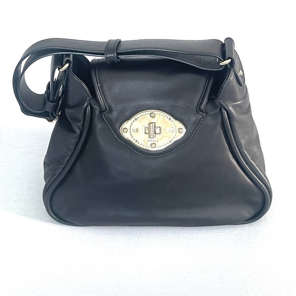 Escada Leather Shoulder Bag with Adjustable Strap Gold Hardware - Picture 6 of 9